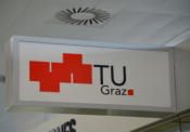 TU Graz, Leuchtkasten, Leuchtkästen, Leuchtreklame, Lichtwerbung, Leuchtwand, Fassandenleuchte, Dekupierter Kasten, LED Leuchtkasten, Werbekasten, Plexikasten, Nasenschild, Leuchtende Werbung, Reklame, Reklamewand, Leuchtreklame, Metallkasten, Geschäftsbe
